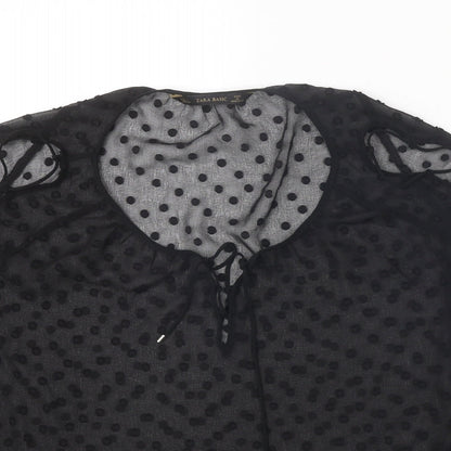 Womens UK Size L Zara Black Basic Blouse