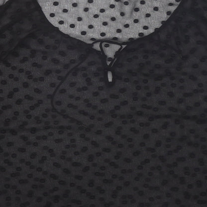 Womens UK Size L Zara Black Basic Blouse