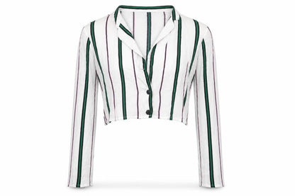Womens UK Size L Bershka White Cropped Button-Up