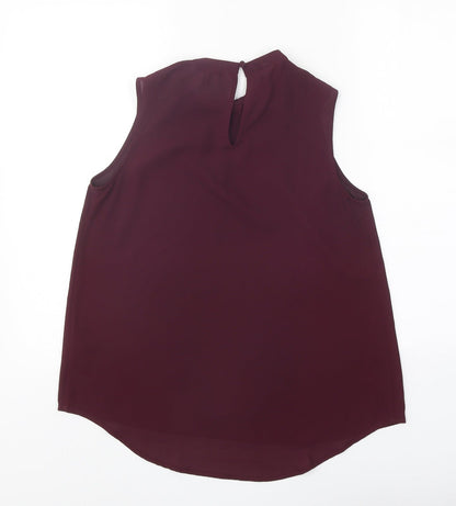 Coast Womens Red Polyester Basic Tank Size 8 Round Neck