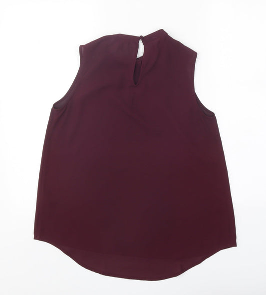 Coast Womens Red Polyester Basic Tank Size 8 Round Neck