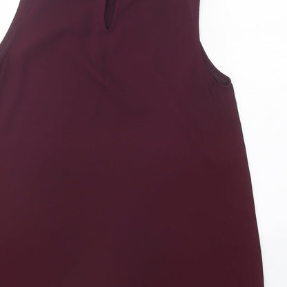 Coast Womens Red Polyester Basic Tank Size 8 Round Neck