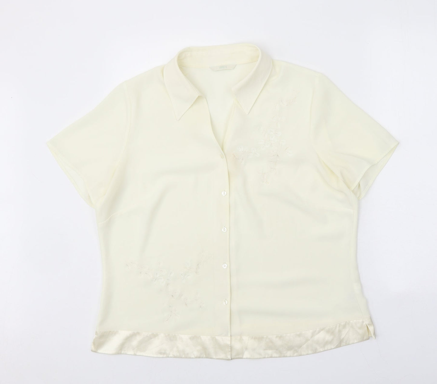 Womens UK Size 16 Marks and Spencer Ivory Basic Button-Up