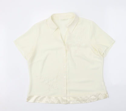 Womens UK Size 16 Marks and Spencer Ivory Basic Button-Up