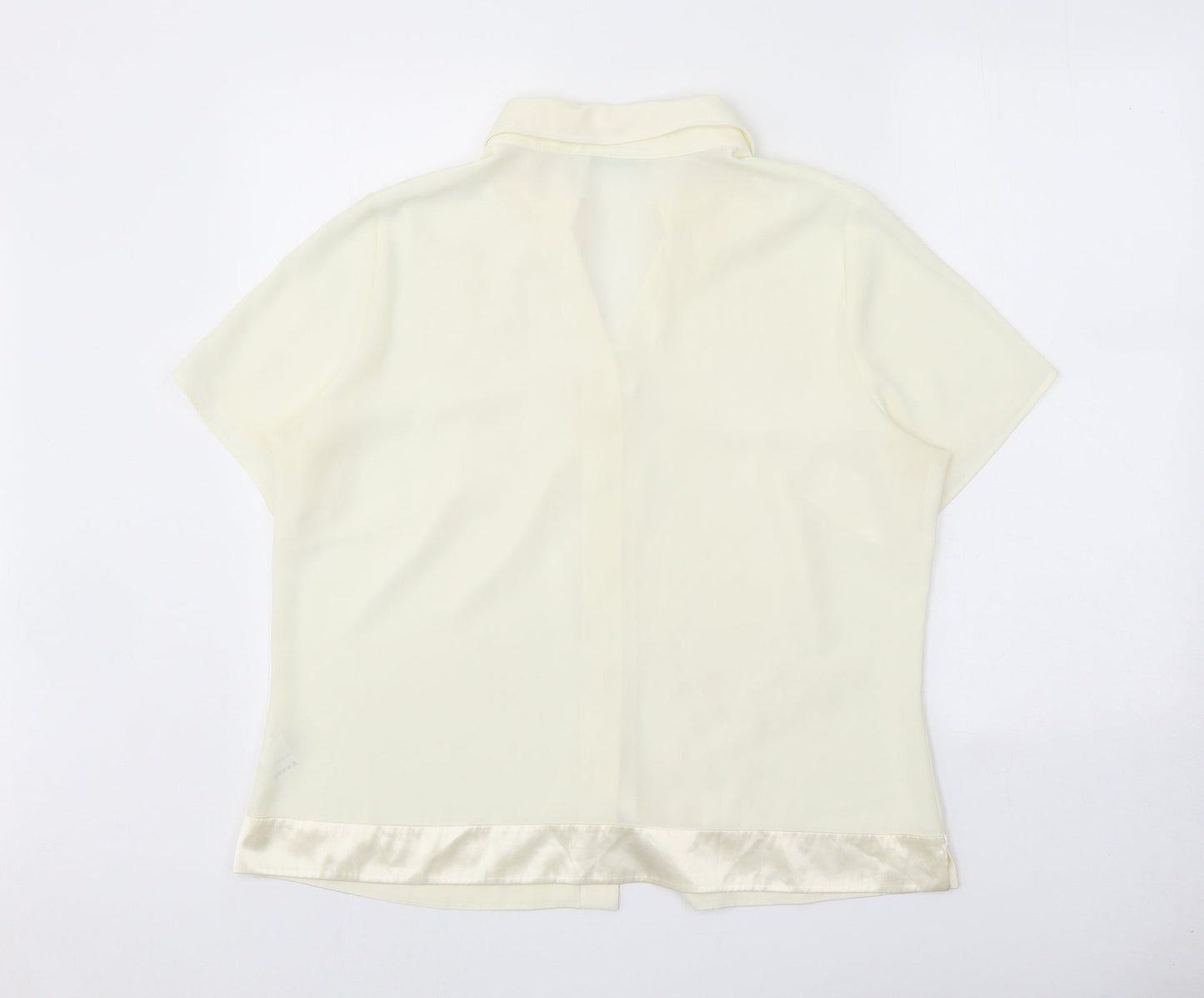 Womens UK Size 16 Marks and Spencer Ivory Basic Button-Up