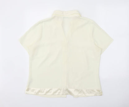 Womens UK Size 16 Marks and Spencer Ivory Basic Button-Up
