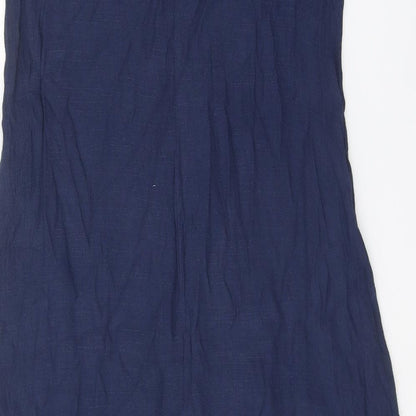Izabel Womens Blue Polyester A-Line Size 8 Scoop Neck Pullover