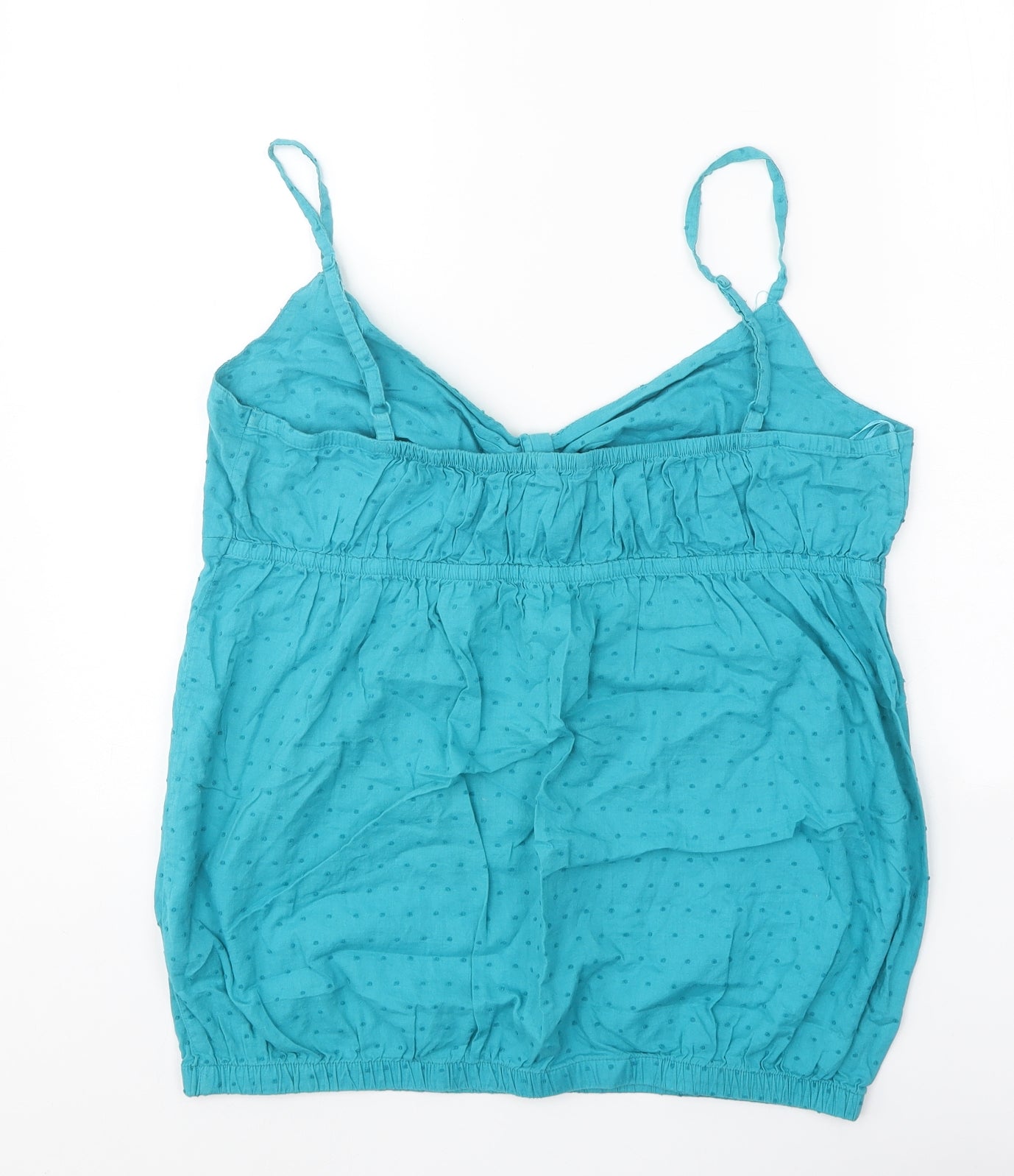 George Womens Blue Geometric 100% Cotton Camisole Tank Size 16 V-Neck