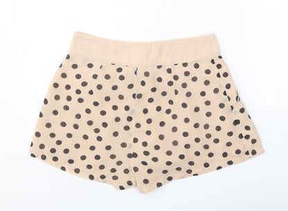 Divided Womens Beige Polka Dot Polyester Basic Shorts Size 6 Regular Zip