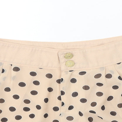 Divided Womens Beige Polka Dot Polyester Basic Shorts Size 6 Regular Zip