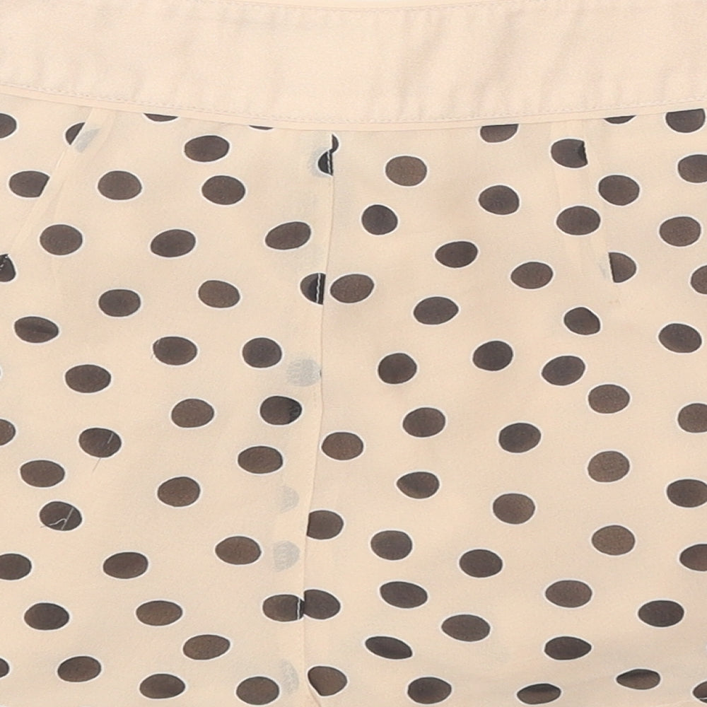 Divided Womens Beige Polka Dot Polyester Basic Shorts Size 6 Regular Zip