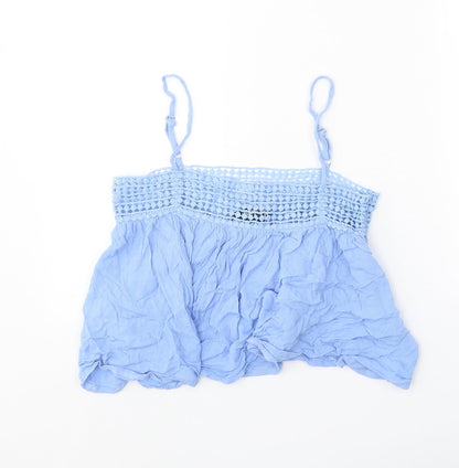 Womens UK Size 8 Missguided Blue Cropped Tank