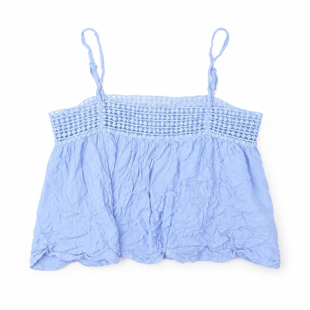 Womens UK Size 8 Missguided Blue Cropped Tank