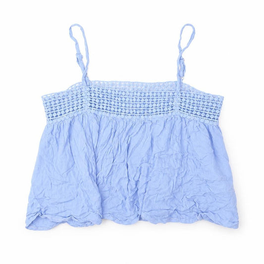 Womens UK Size 8 Missguided Blue Cropped Tank