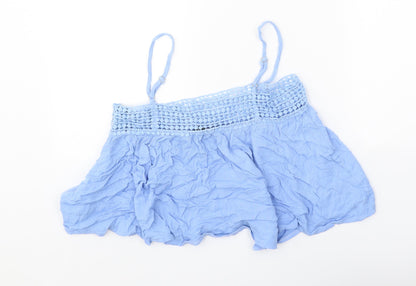 Womens UK Size 8 Missguided Blue Cropped Tank