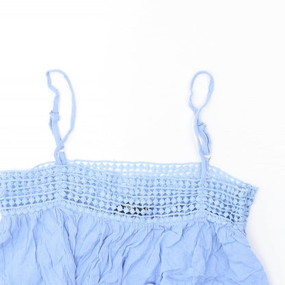 Womens UK Size 8 Missguided Blue Cropped Tank