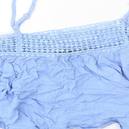 Womens UK Size 8 Missguided Blue Cropped Tank