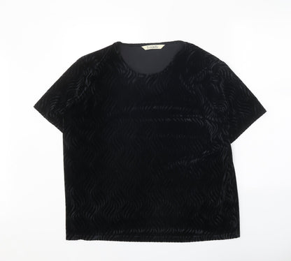 Womens UK Size L Isabelle Black Basic T-Shirt