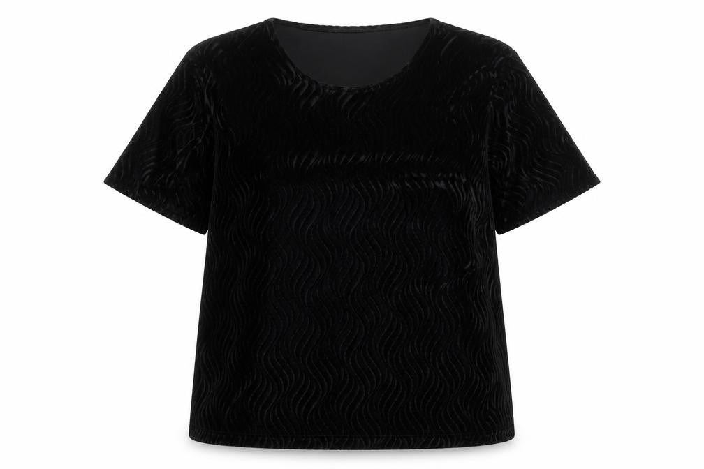 Womens UK Size L Isabelle Black Basic T-Shirt