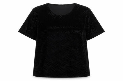 Womens UK Size L Isabelle Black Basic T-Shirt