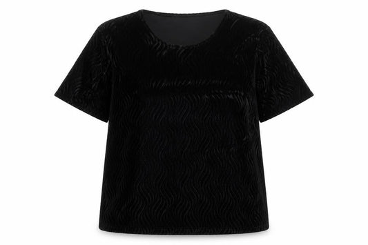Womens UK Size L Isabelle Black Basic T-Shirt