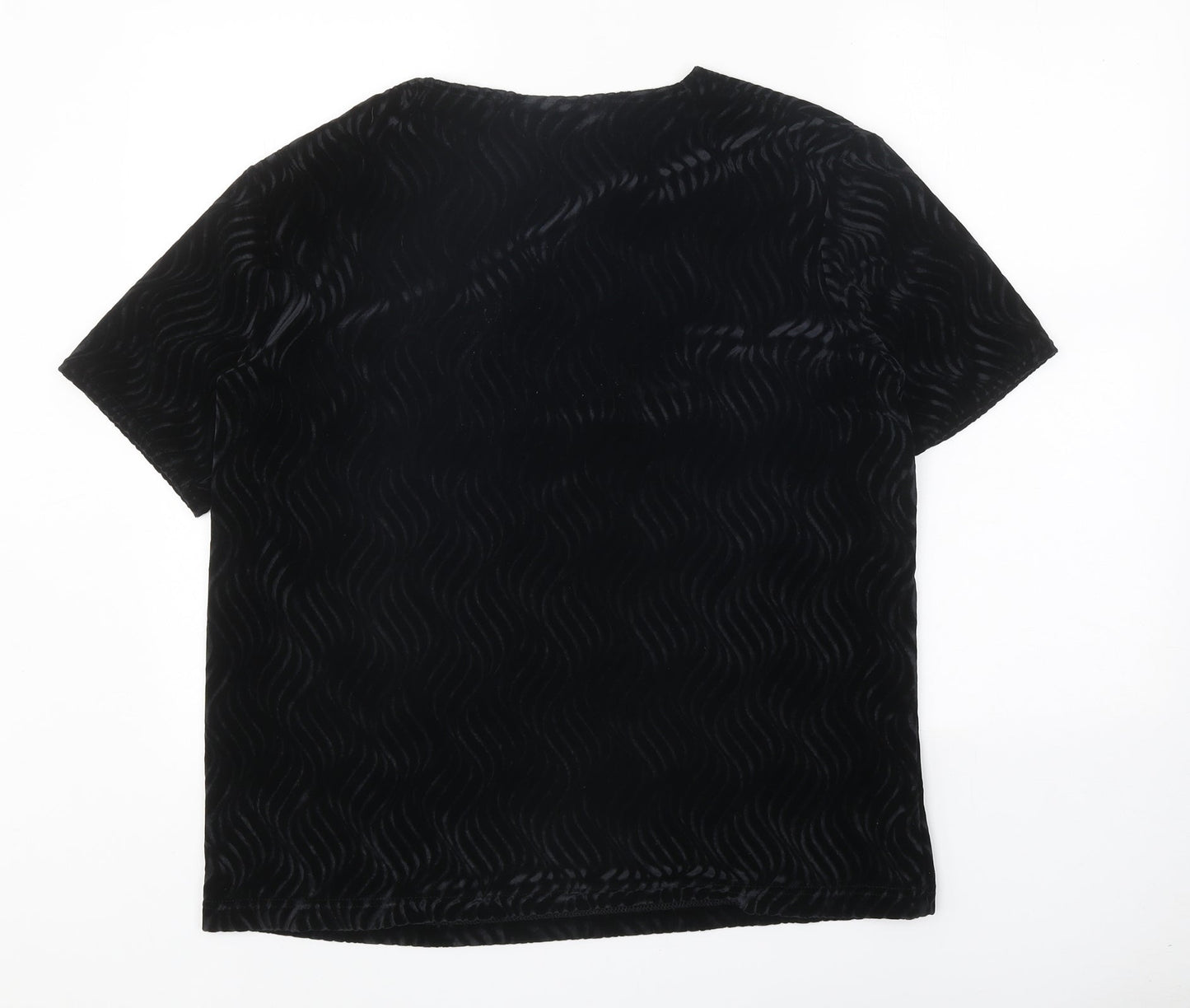 Womens UK Size L Isabelle Black Basic T-Shirt
