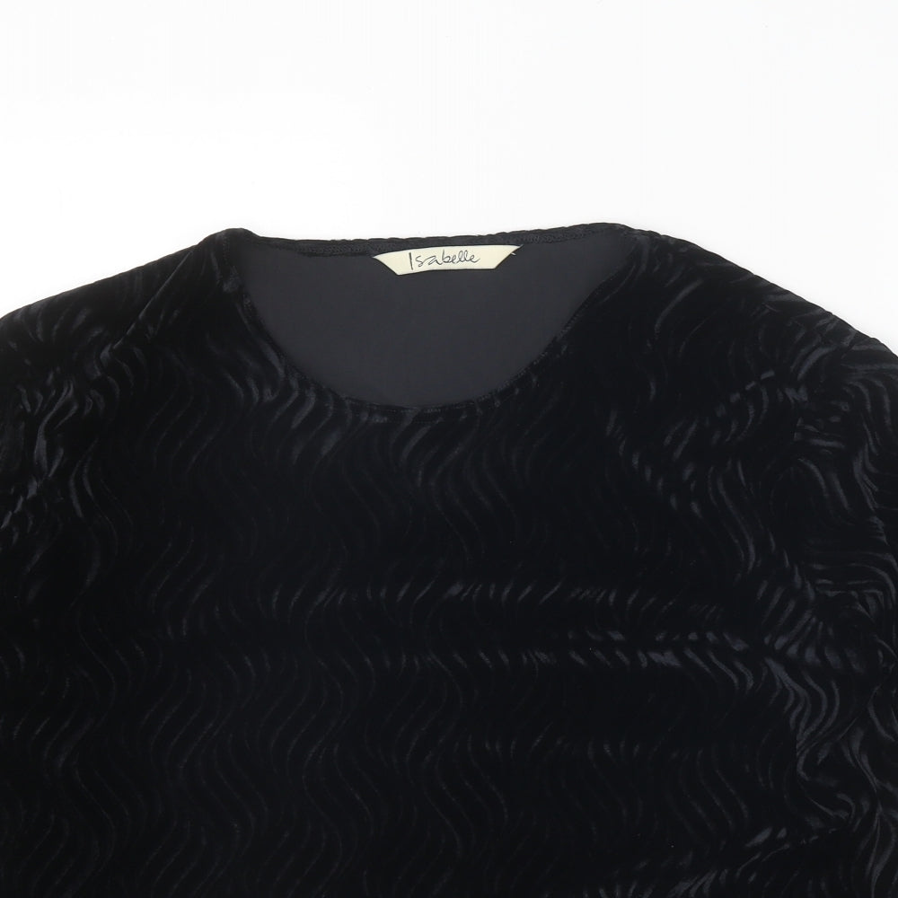 Womens UK Size L Isabelle Black Basic T-Shirt