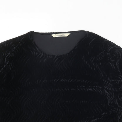 Womens UK Size L Isabelle Black Basic T-Shirt