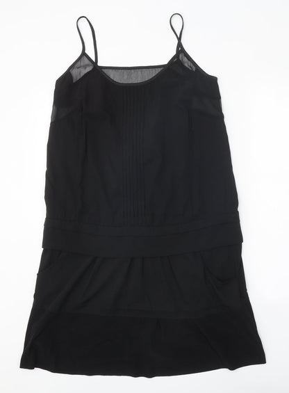 Preworn Womens Black Polyester Tank Dress Size XS Round Neck Pullover