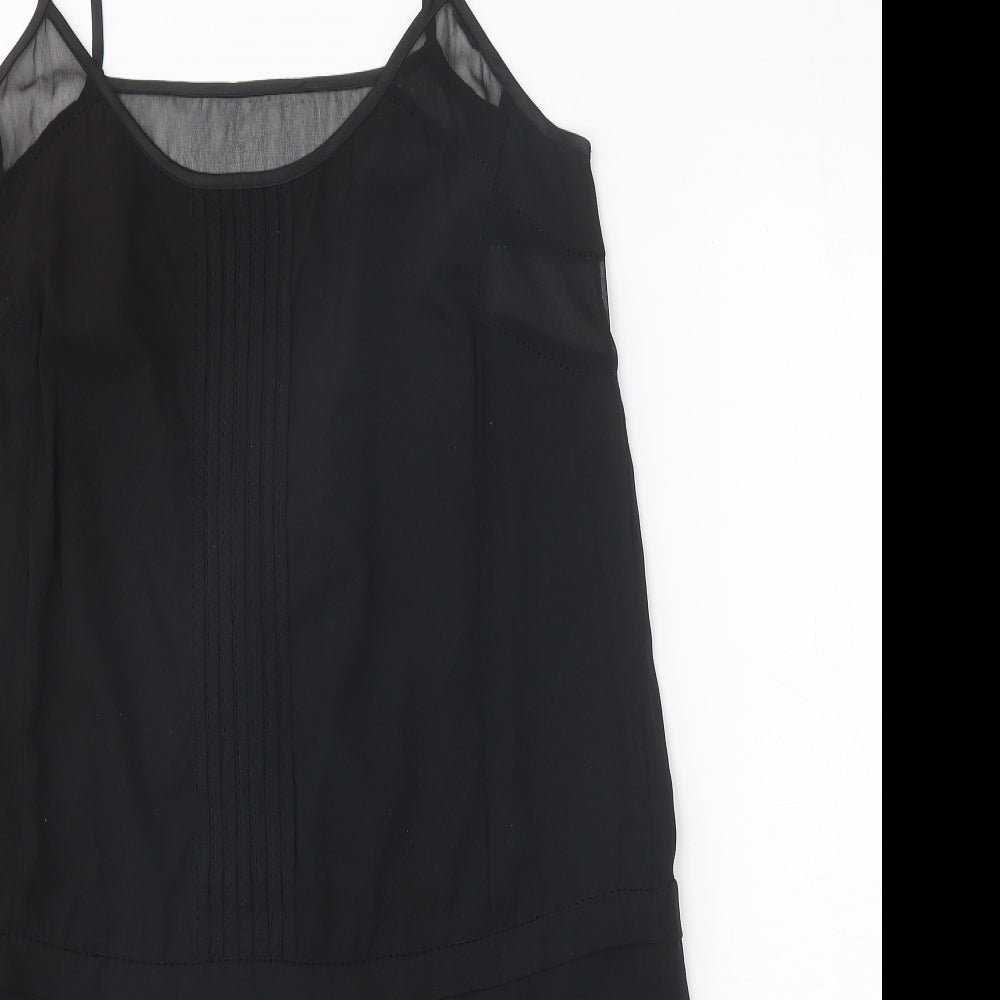 Preworn Womens Black Polyester Tank Dress Size XS Round Neck Pullover