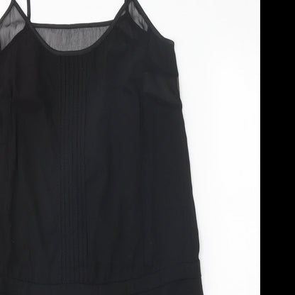 Preworn Womens Black Polyester Tank Dress Size XS Round Neck Pullover