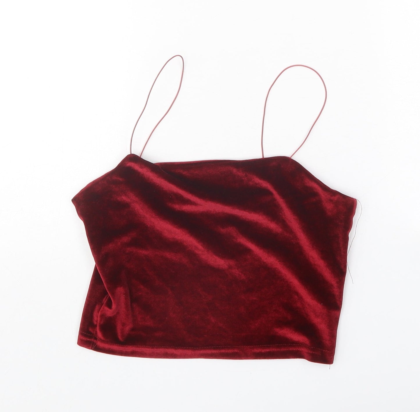 Womens UK Size S Preworn Red Cropped Tank