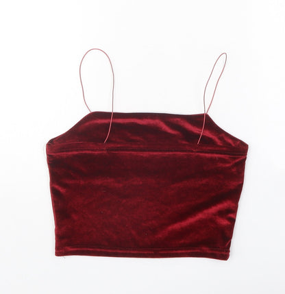 Womens UK Size S Preworn Red Cropped Tank