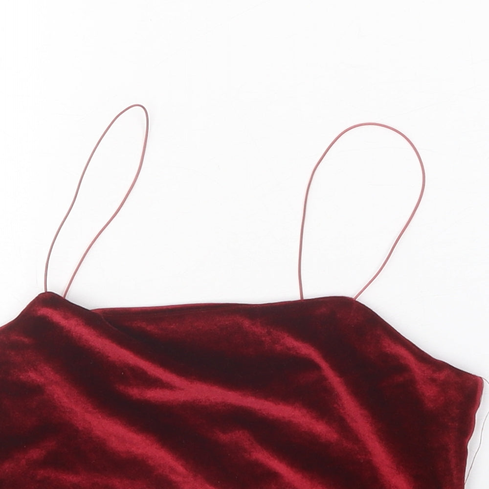 Womens UK Size S Preworn Red Cropped Tank