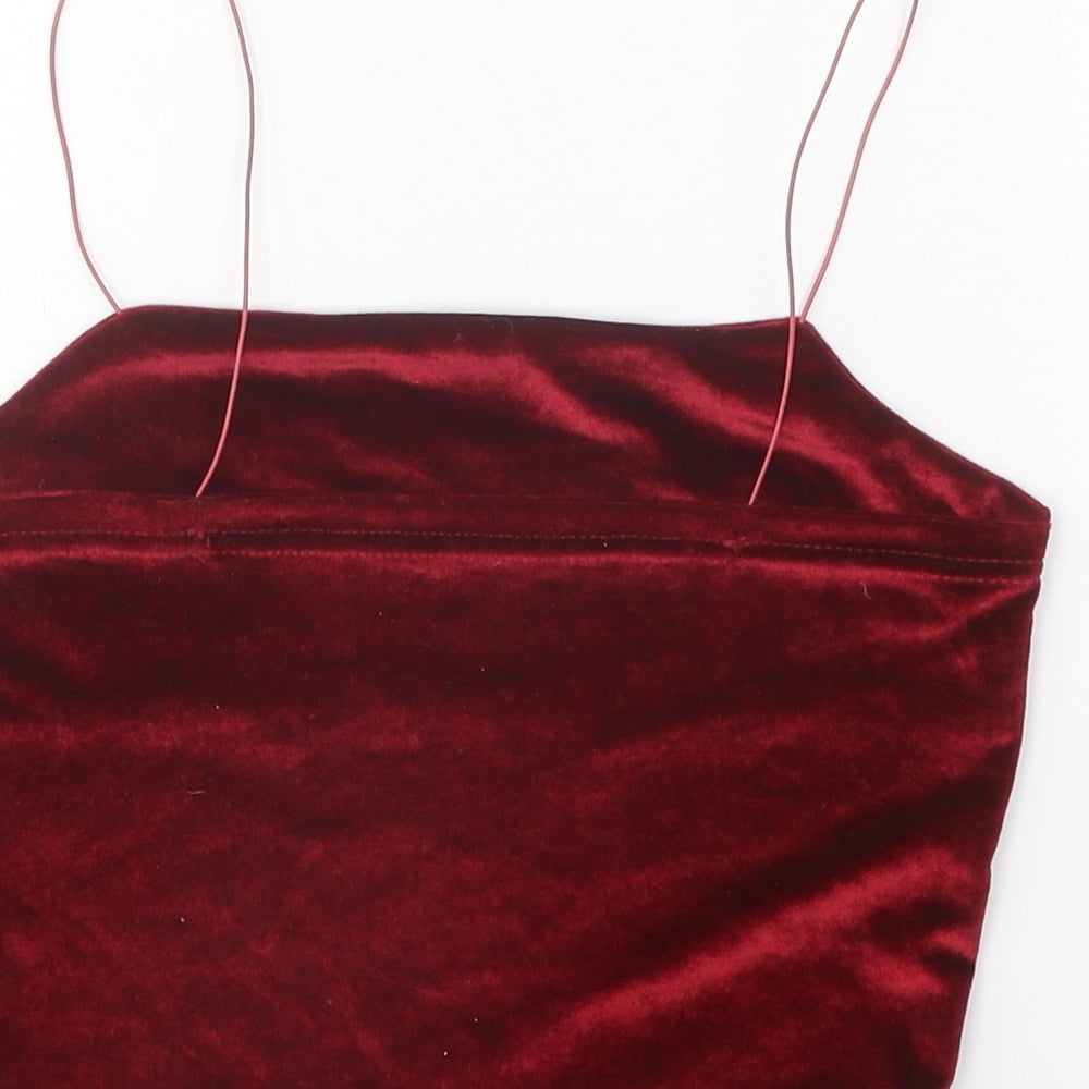 Womens UK Size S Preworn Red Cropped Tank