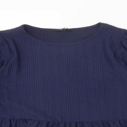 Peacocks Womens Blue Polyester Basic Blouse Size 12 Scoop Neck - Smock