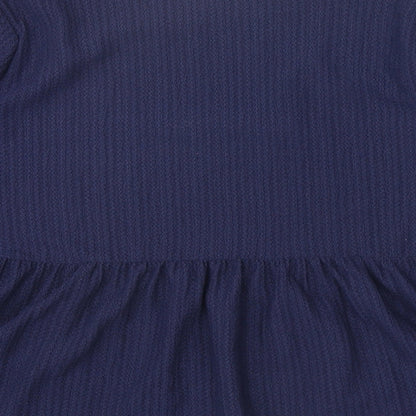 Peacocks Womens Blue Polyester Basic Blouse Size 12 Scoop Neck - Smock