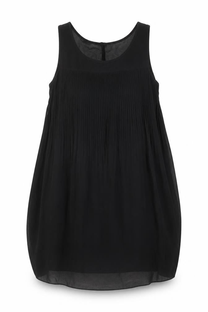 Louche Womens Black Polyester Tank Dress One Size Round Neck Button