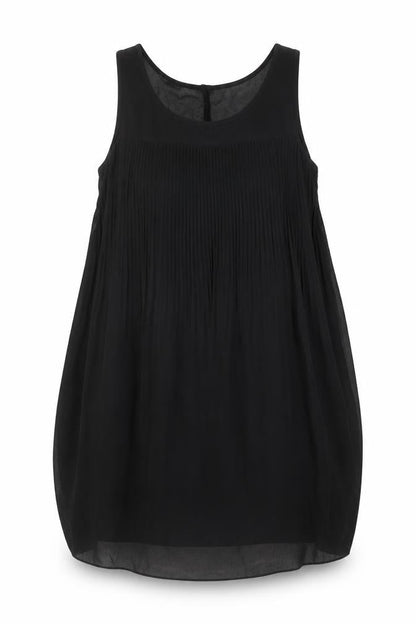 Louche Womens Black Polyester Tank Dress One Size Round Neck Button