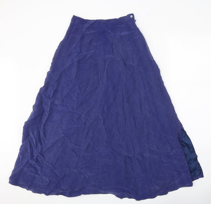 Lakeland Womens Blue Cupro Swing Skirt Size 8 Zip