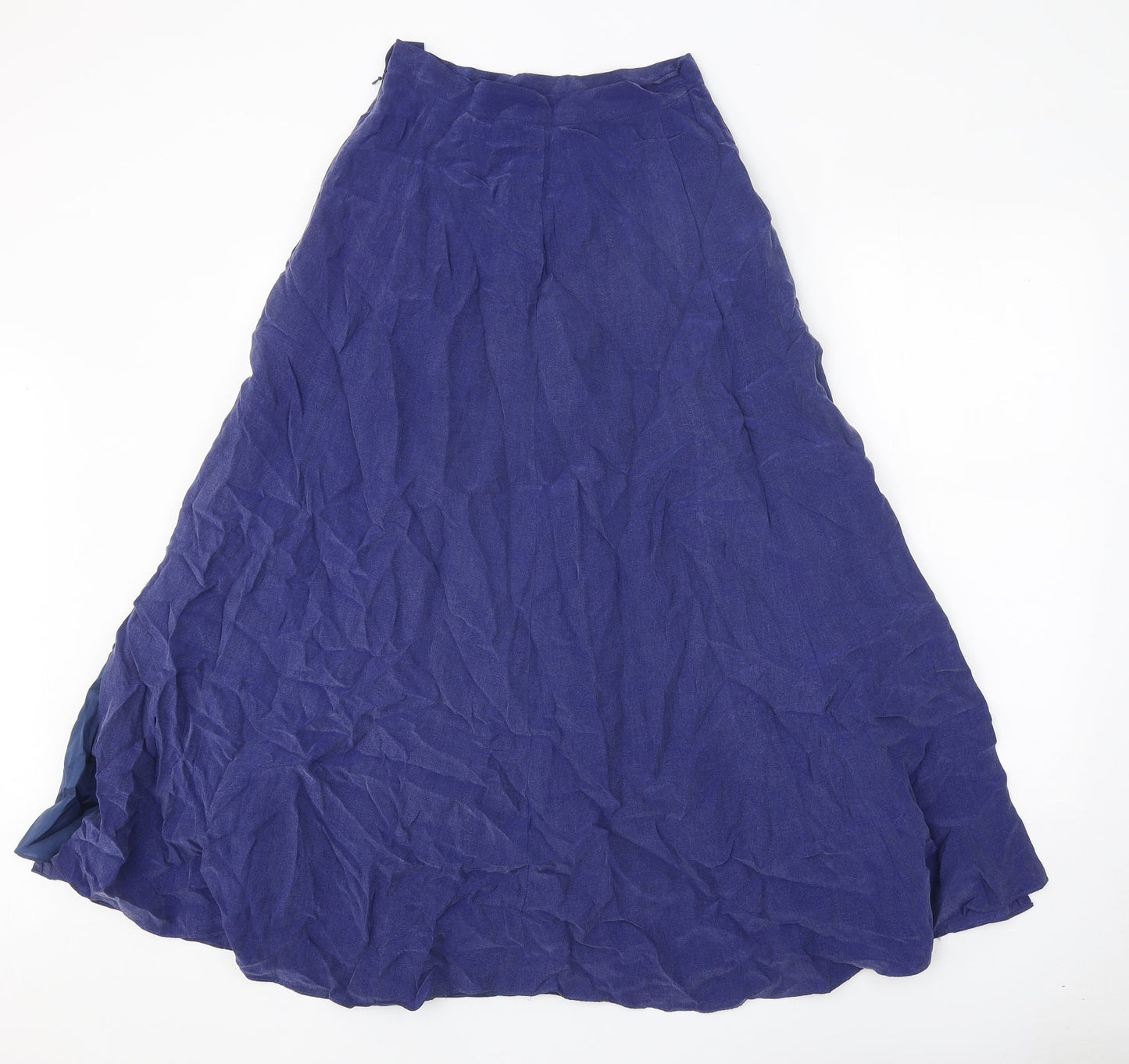 Lakeland Womens Blue Cupro Swing Skirt Size 8 Zip
