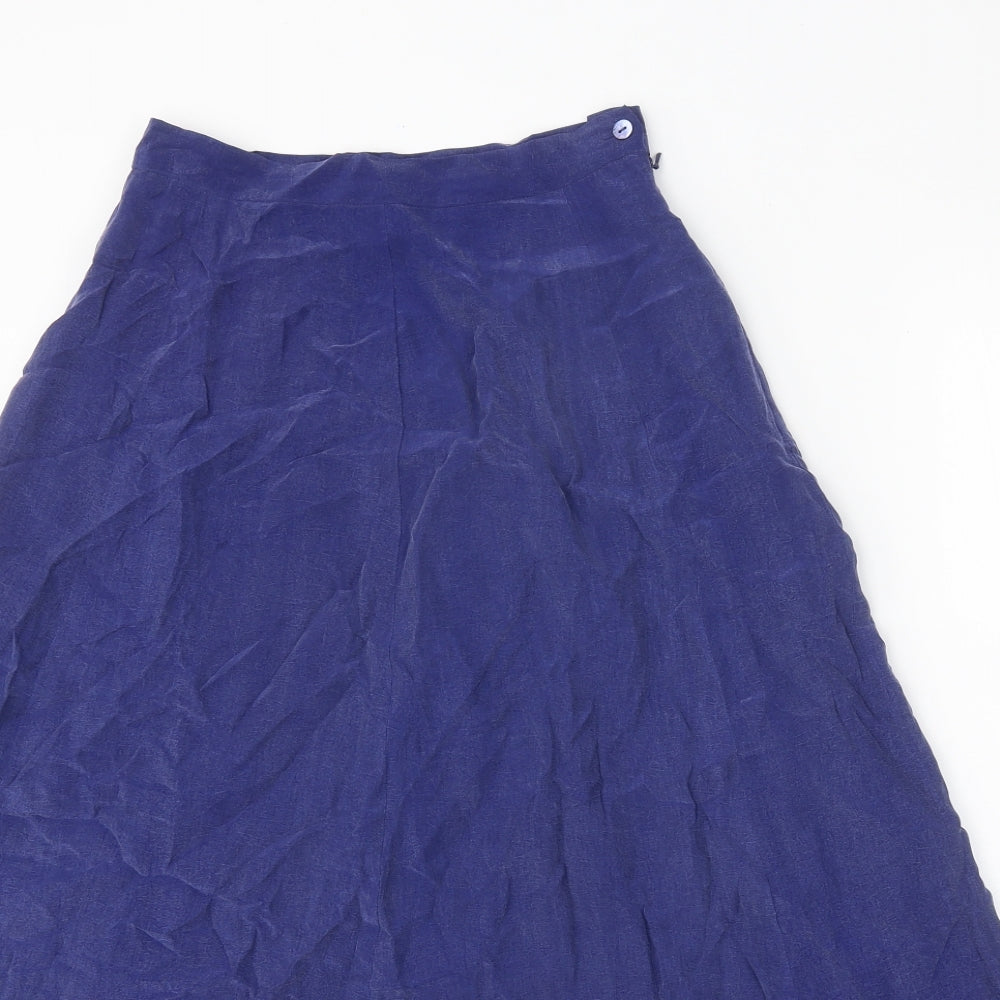 Lakeland Womens Blue Cupro Swing Skirt Size 8 Zip