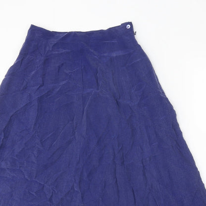 Lakeland Womens Blue Cupro Swing Skirt Size 8 Zip