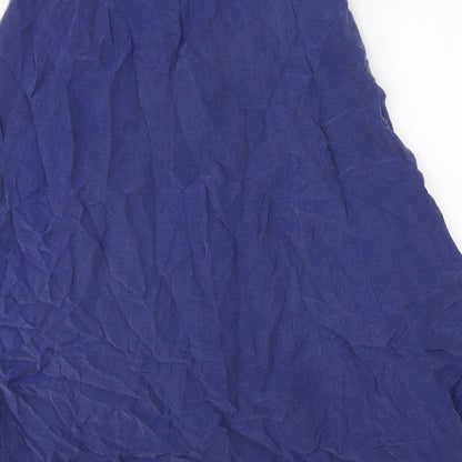 Lakeland Womens Blue Cupro Swing Skirt Size 8 Zip