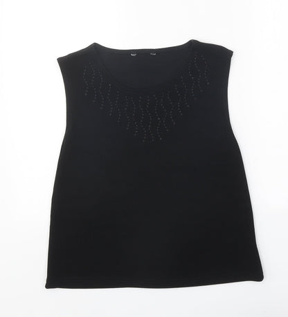 Berkertex Womens Black Polyester Basic Tank Size 16 Round Neck