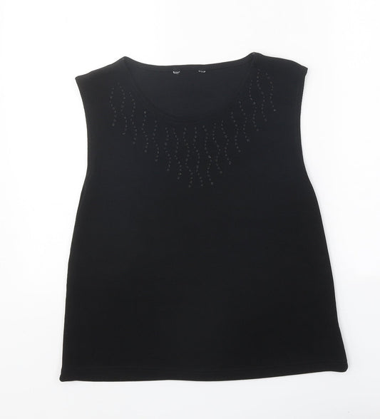 Berkertex Womens Black Polyester Basic Tank Size 16 Round Neck