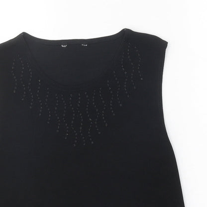 Berkertex Womens Black Polyester Basic Tank Size 16 Round Neck