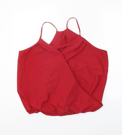 Womens UK Size XL Preworn Red Basic Tank
