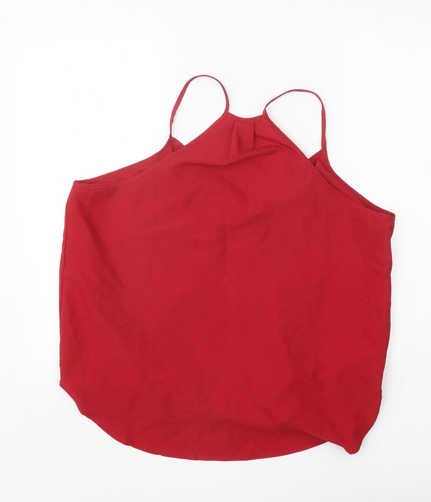 Womens UK Size XL Preworn Red Basic Tank