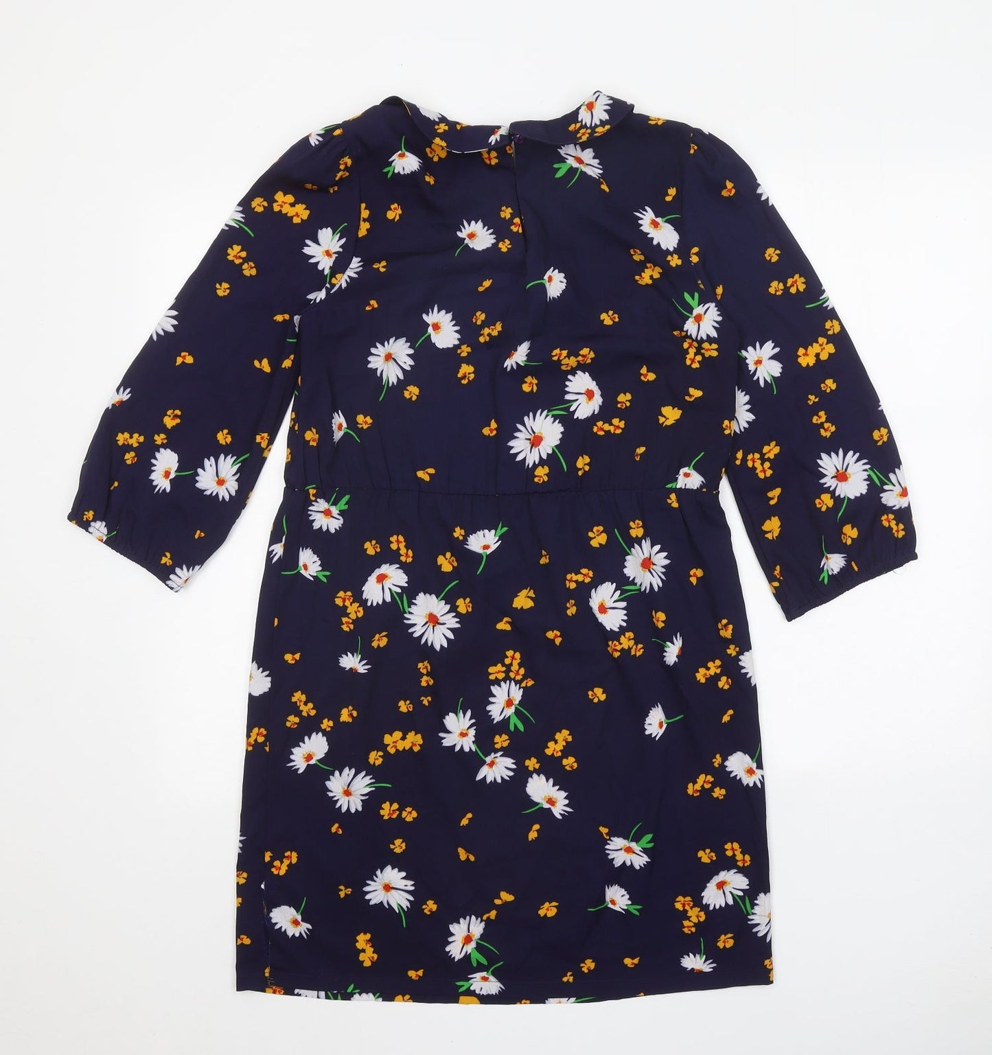 Atmosphere Womens Blue Floral Polyester Shift Size 8 Collared Button